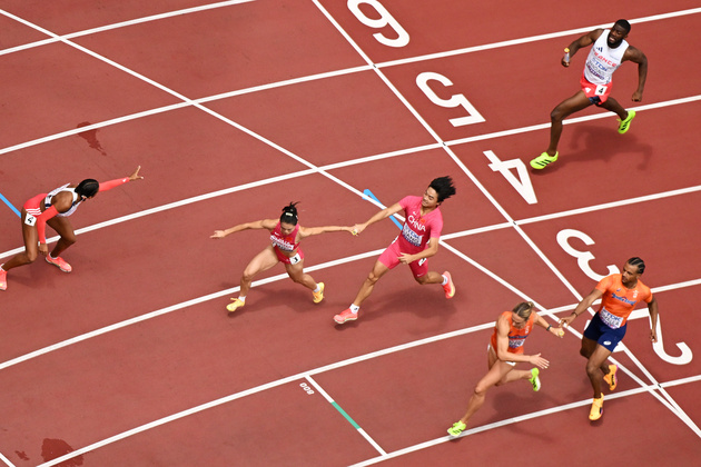 (SP)JAPAN-TOKYO-ATHLETICS-WORLD ATHLETICS CHAMPIONSHIPS-MIXED 4X400M RELAY-HEATS