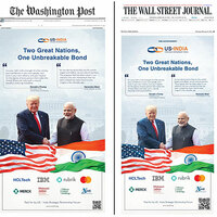 USISPF gives special welcome to PM Modi with front page display in top newspapers