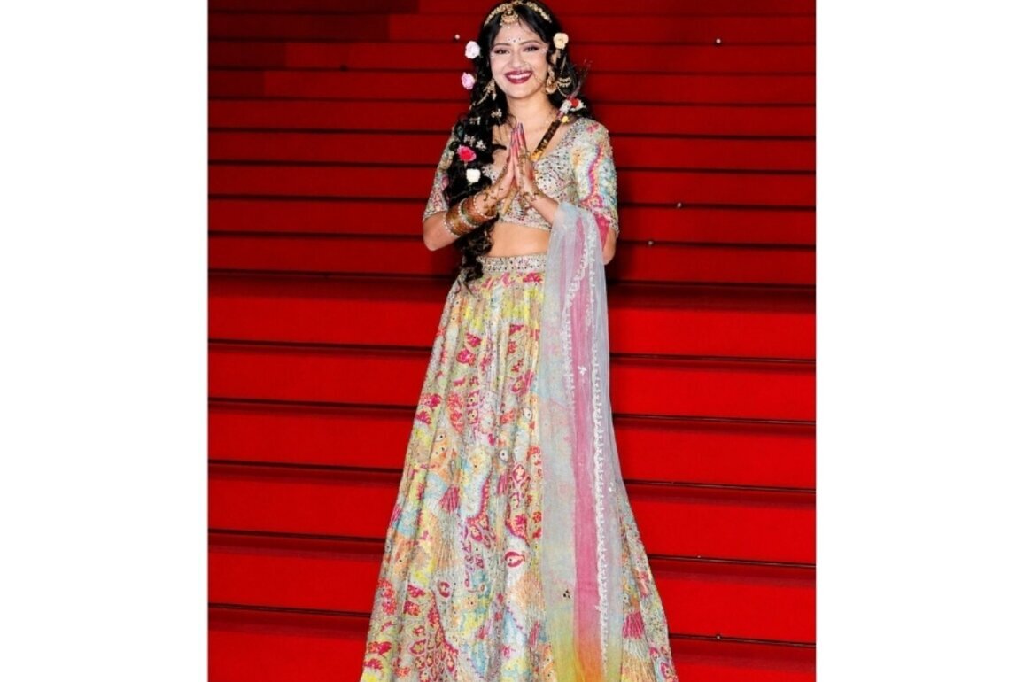 Actress Sanya Thakur Turns Radha Rani at Cannes Red Carpet 2026, Represents Sanatan Culture Globally