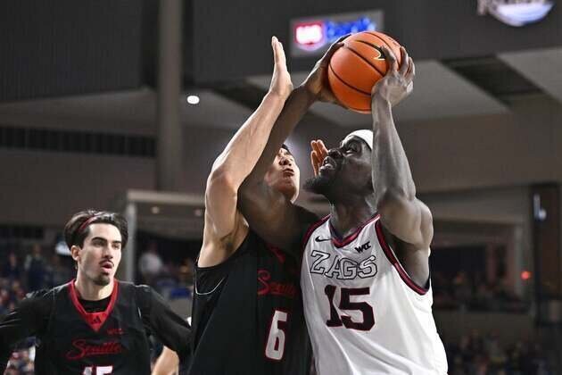No. 9 Gonzaga forges on minus Braden Huff as Seattle seeks revenge