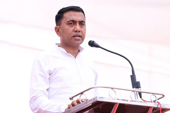 Goa CM Pramod Sawant lays foundation stone for construction of government office Complex in Bicholim Taluk