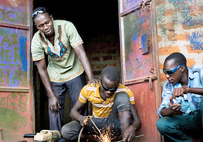 outh welders busy at work in ira istrict he mpowering outh for ustainable ivelihood project supports 206 youth to develop skills for selfemployment in ganda