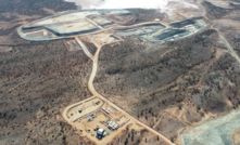 Aerial shot of the Devon Pit gold mine (December 2025)