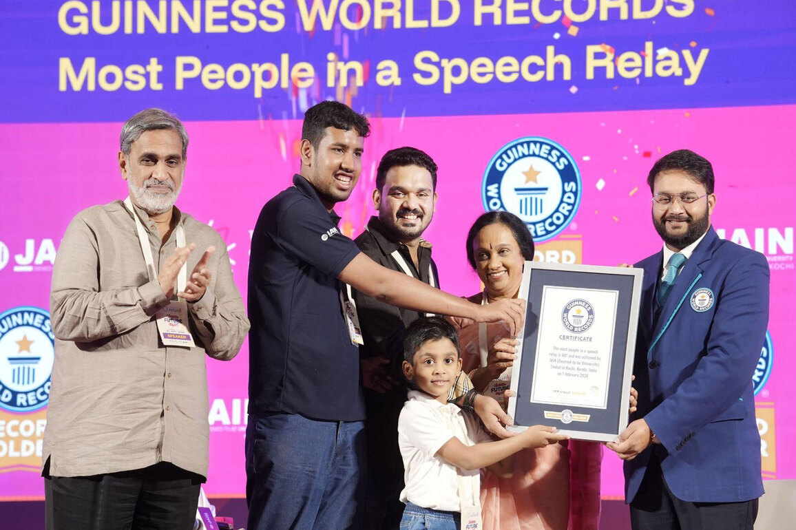 Jain University's Summit of Future Sets Guinness World Record; 401-Speaker Relay Creates History