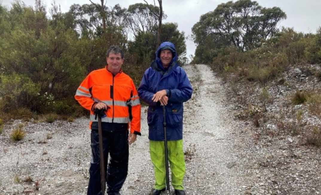 Rob Saltmarsh (left) and Harvey Grey have been undertaking restoration activities at Balfour since 2004 on behalf of MRT.