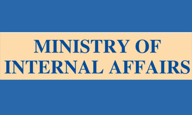 Notice from Ministry of Internal Affairs Notice from Ministry of Internal Affairs