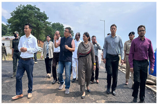 MOS Sports Raksha Khadse reviews progress of National Sports University campus and interacts with athletes in Imphal