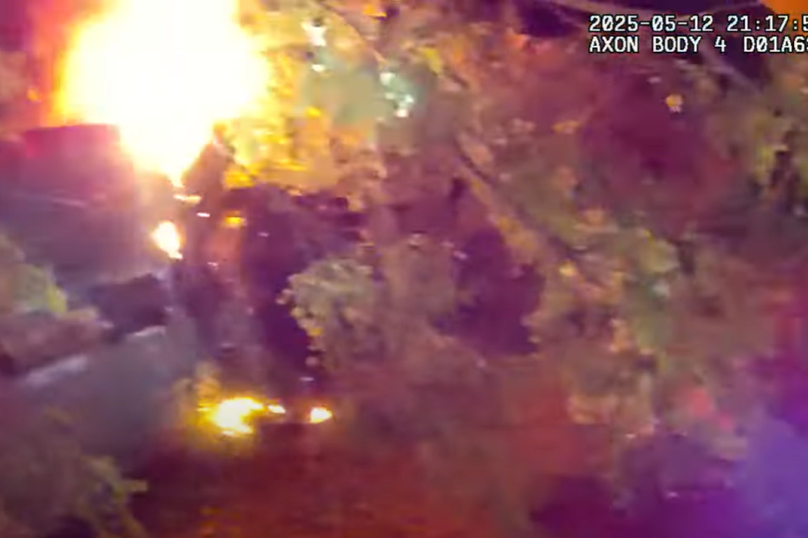 I got you, brother shows N.J. officers pull man from burning vehicle