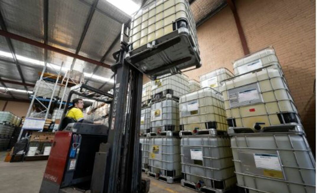 Flocculants in storage.