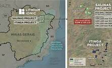 Mapa com localização do projeto de lítio Salinas da Lithium Ionic, em MG/Reprodução