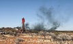  The rig producing “black smoke” from the massive sulphide interval in 2023