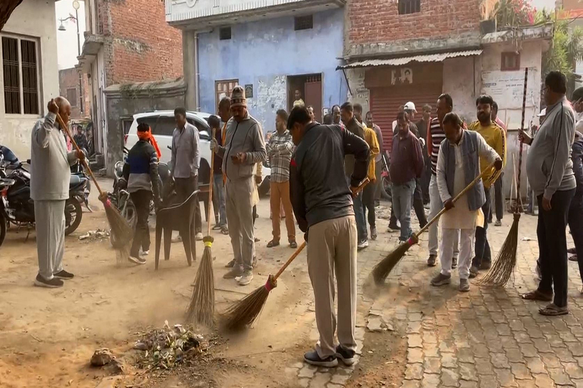 Cleanliness drive launched in Ayodhya ahead of Shri Ram Janmabhoomi Temple flag hoisting ceremony