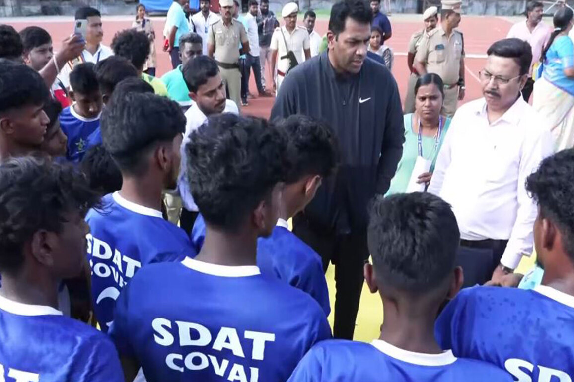 TN: Sports Minister Arjuna reviews facilities at Coimbatore's Nehru stadium, assures support to athletes