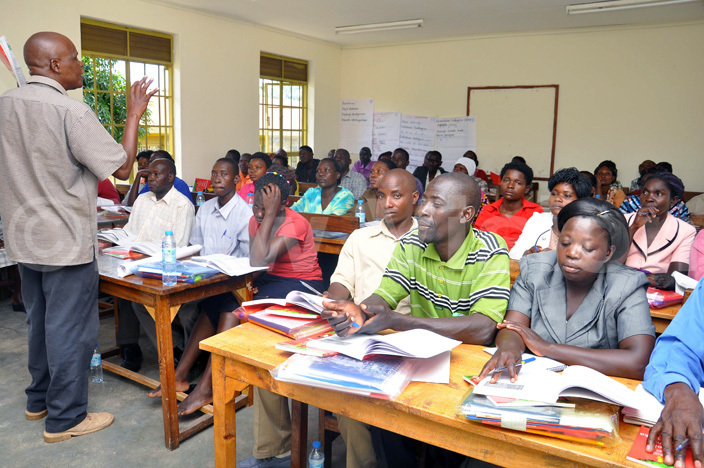  facilitator trains teachers during the literacy training at ukuju ore  in ororo district 