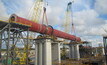  Photograph of a kiln section being installed