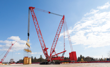 The Manitowoc MLC650 crawler crane.