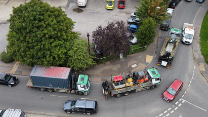 Convoy of lorries leaves Covers on humanitarian aid mission to Ukraine