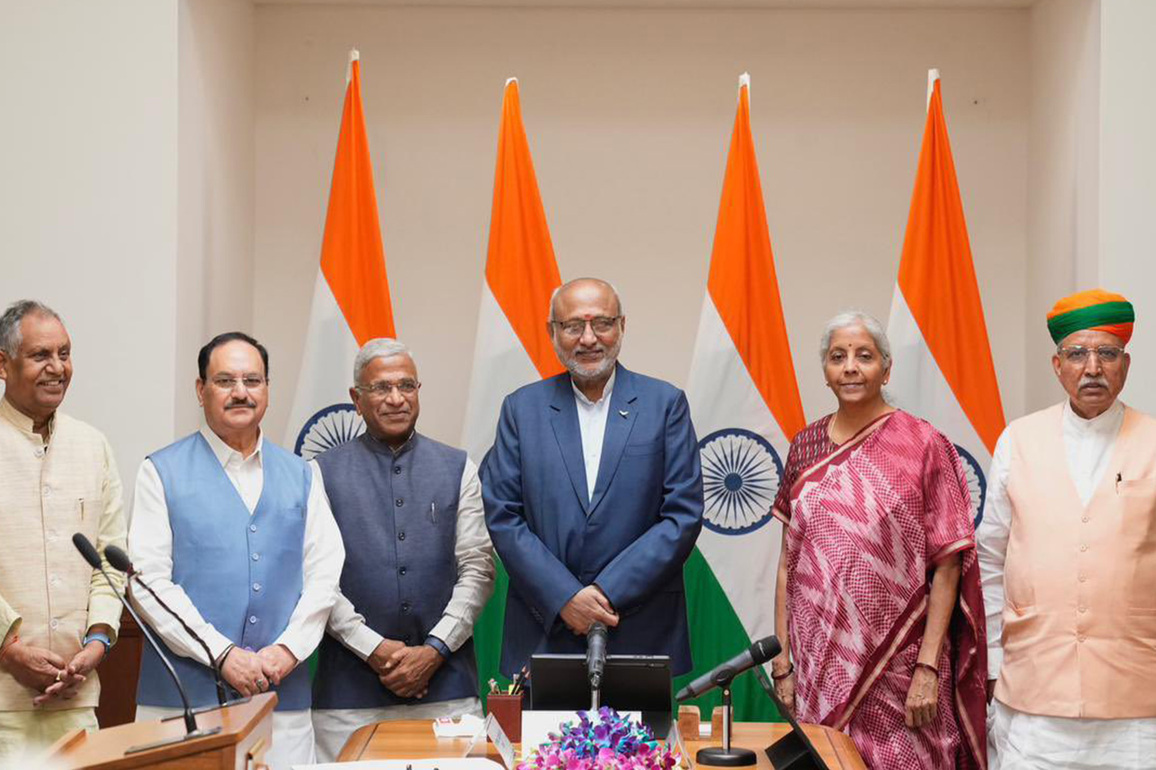 Harivansh Narayan Singh takes oath as Rajya Sabha MP in presence of Vice President C P Radhakrishnan