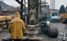  A DAT TinyLog data logger being used to record data during CFA piling on a project near Lake Como, Italy