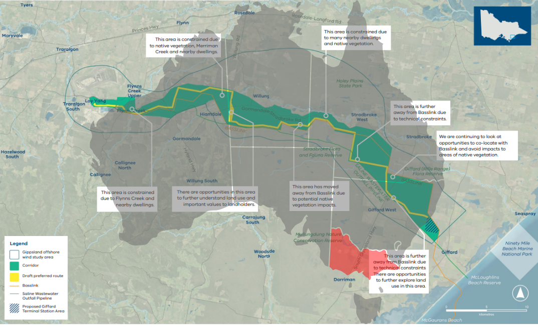 Draft revealed for Vic's transmission route for offshore power