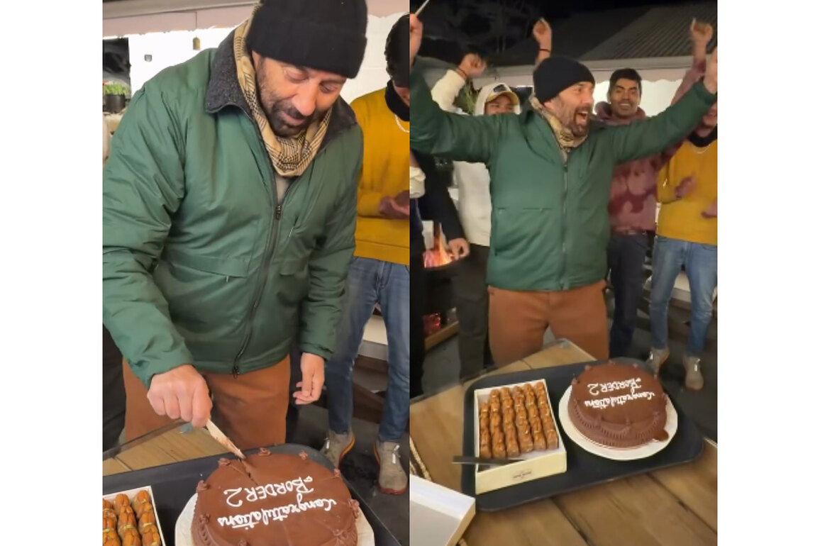 Sunny Deol cuts cake, dances in joy to celebrate 'Border 2' success