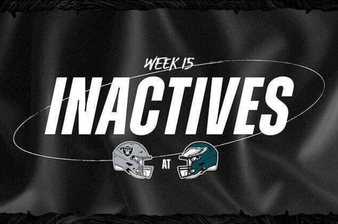 Las Vegas Raiders Week 15 Inactives vs. Philadelphia Eagles