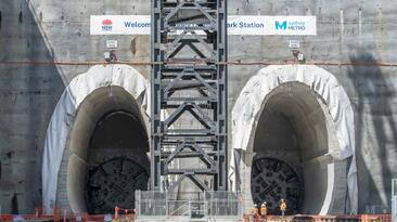 Daphne and Beatrice have broken through at the Sydney Olympic Park metro station site as part of the Sydney Metro West project. Credit: Sydney Metro