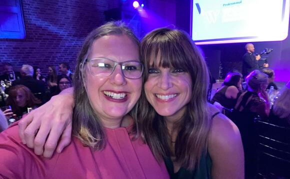 PA deputy editor Jenna Brown (left) with Mary Harper (right) at PA's Women in Financial Advice Awards 2021.