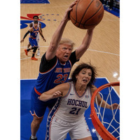 Trump shares bizarre AI graphic depicting basketball duel with New York Governor Kathy Hochul