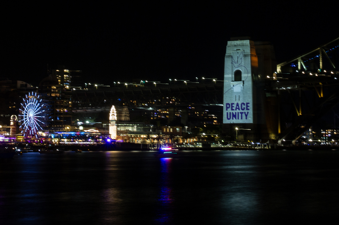 AUSTRALIA-SYDNEY-LIGHT PROJECTION-SHOOTING-COMMEMORATION