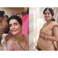 Karishma Tanna glows in South Indian-style 'Godh Bharai' ceremony, says "living a dream"