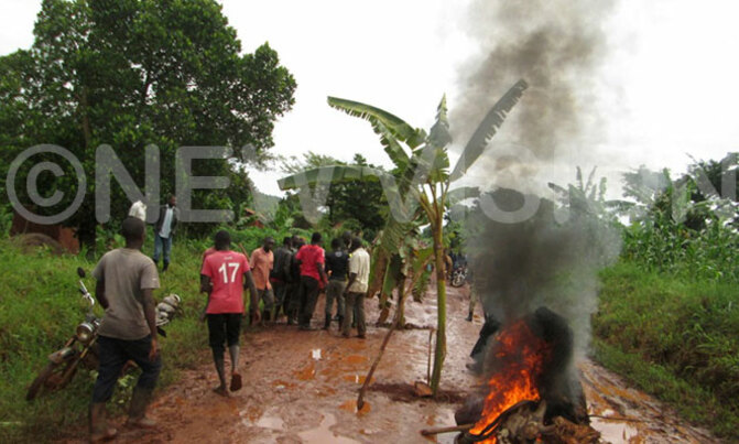 Kiboga residents protest over poor roads Kiboga residents protest over poor roads