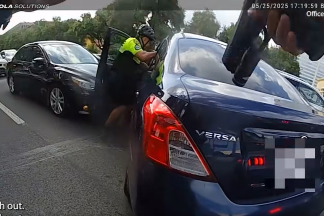 Suspect pins Houston officer with car before police shooting