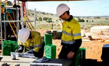  Collection of drill cutting samples in one of the RoXplorer drilling trials.