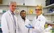  Co-chair of the International Wheat Genome Sequencing Consortium, Professor Rudi Appels (left) with colleagues Dr John Fosu-Nyarko and Dr Hollie Webster. Photo courtesy Murdoch University.