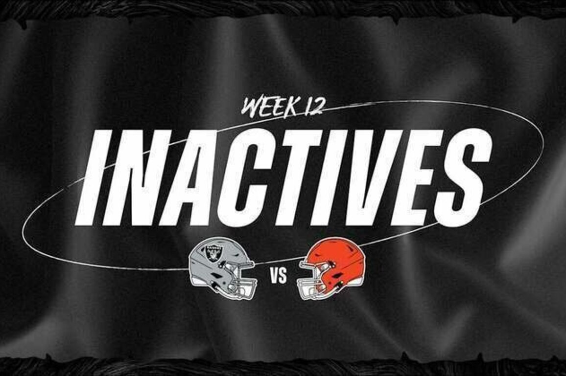 Las Vegas Raiders Week 12 Inactives vs. Cleveland Browns