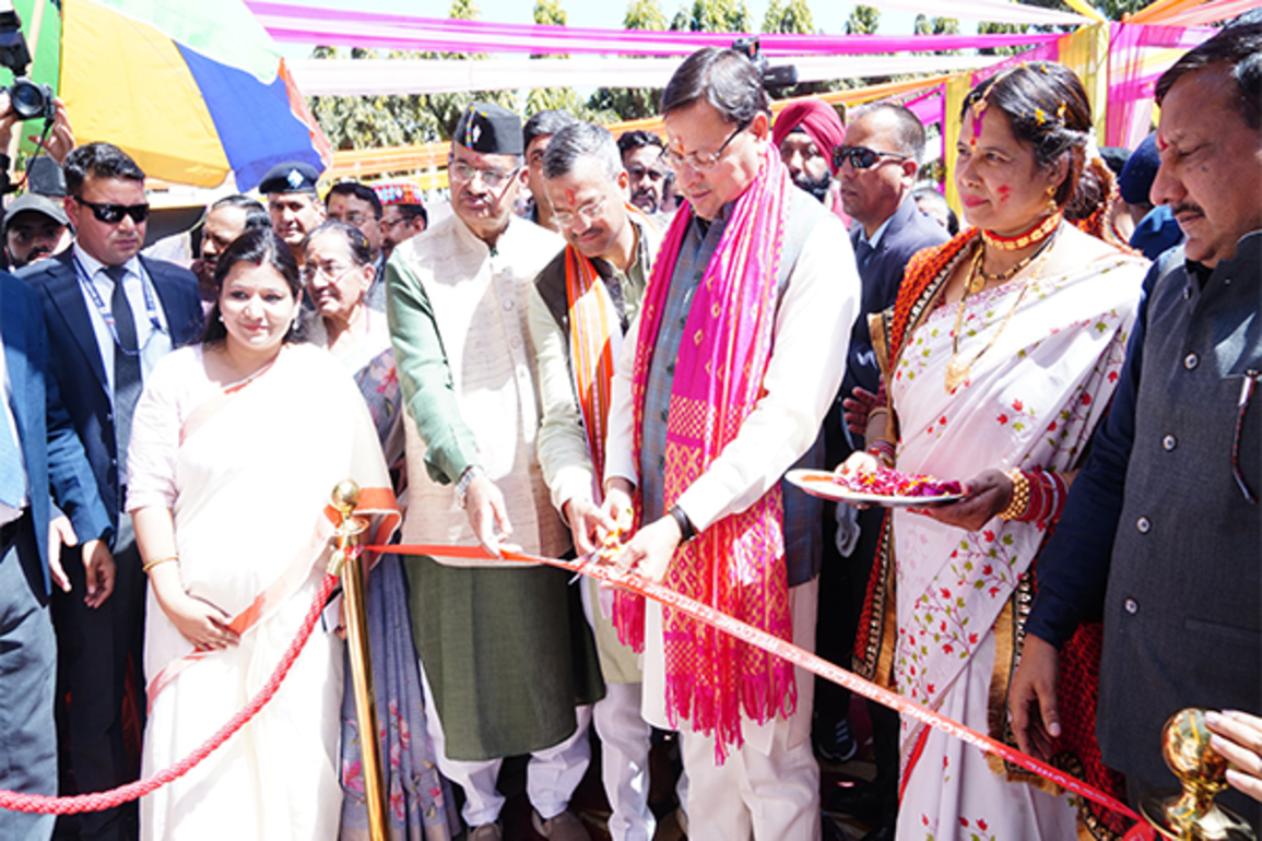 Uttarakhand CM Pushkar Singh Dhami participates in Holi Milan Samaroh in Dehradun