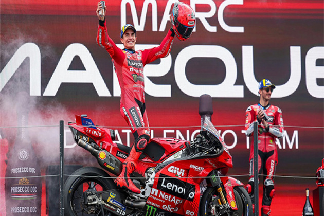 Marquez beats Bezzecchi to level Agostini in dramatic Dutch GP