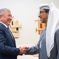 Mansour bin Zayed, Kyrgyzstan's Chairman of Cabinet of Ministers discuss enhancing bilateral coooperation