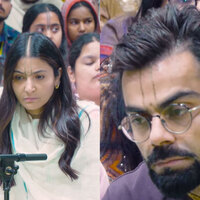 Virat Kohli, Anushka Sharma attend 'Ekantik Vartalaap' during spiritual visit to Keli Kunj Ashram