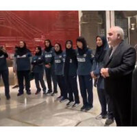 Iran Ambassador Mohammad Fathali meets country's women volleyball team after 2026 CAVA C'ship win
