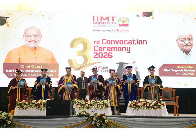 Meerut: Vice President CP Radhakrishnan addresses 3rd Convocation of IIMT University, hails academic excellence