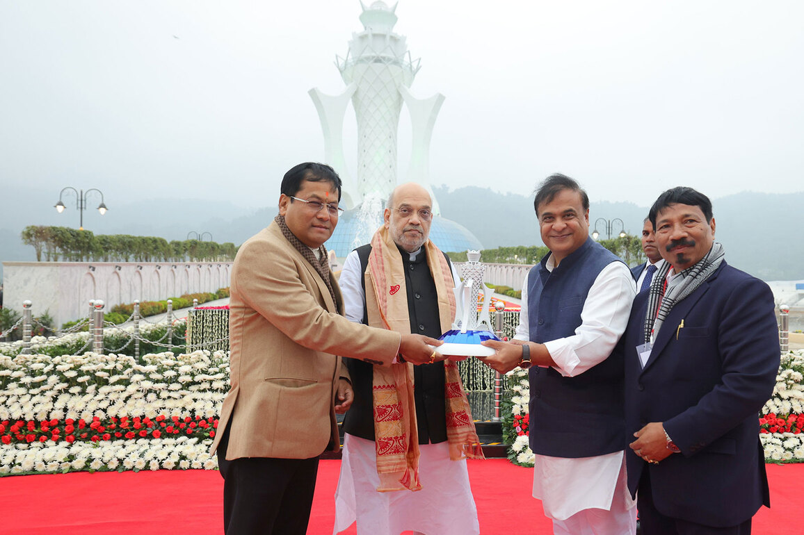 "Symbol of blazing flame of patriotism": Amit Shah visits Swahid Smarak Kshetra, pays tribute to Assam Movement martyrs