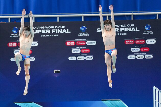 (SP)CHINA-BEIJING-WORLD AQUATICS-DIVING-WORLD CUP-SUPER FINAL-MEN'S 3M SYNCHRONISED (CN)