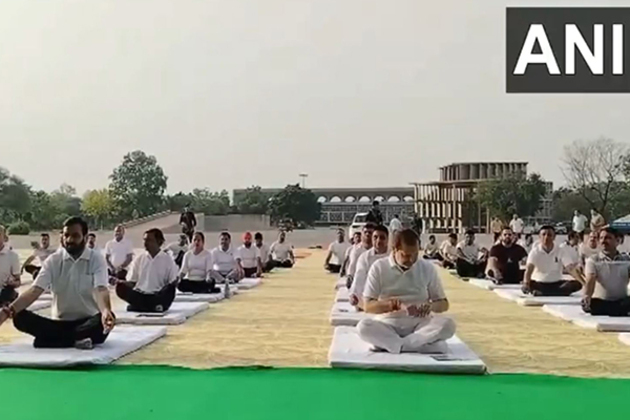 Haryana CM participates in Yoga Utsav at Haryana assembly in Chandigarh