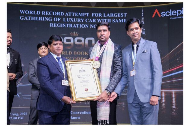 Mahipal Singh-Owned 8990 Luxury Car Club Creates History, Sets World Record with 250 Luxury Cars Bearing '8990' Registration Number