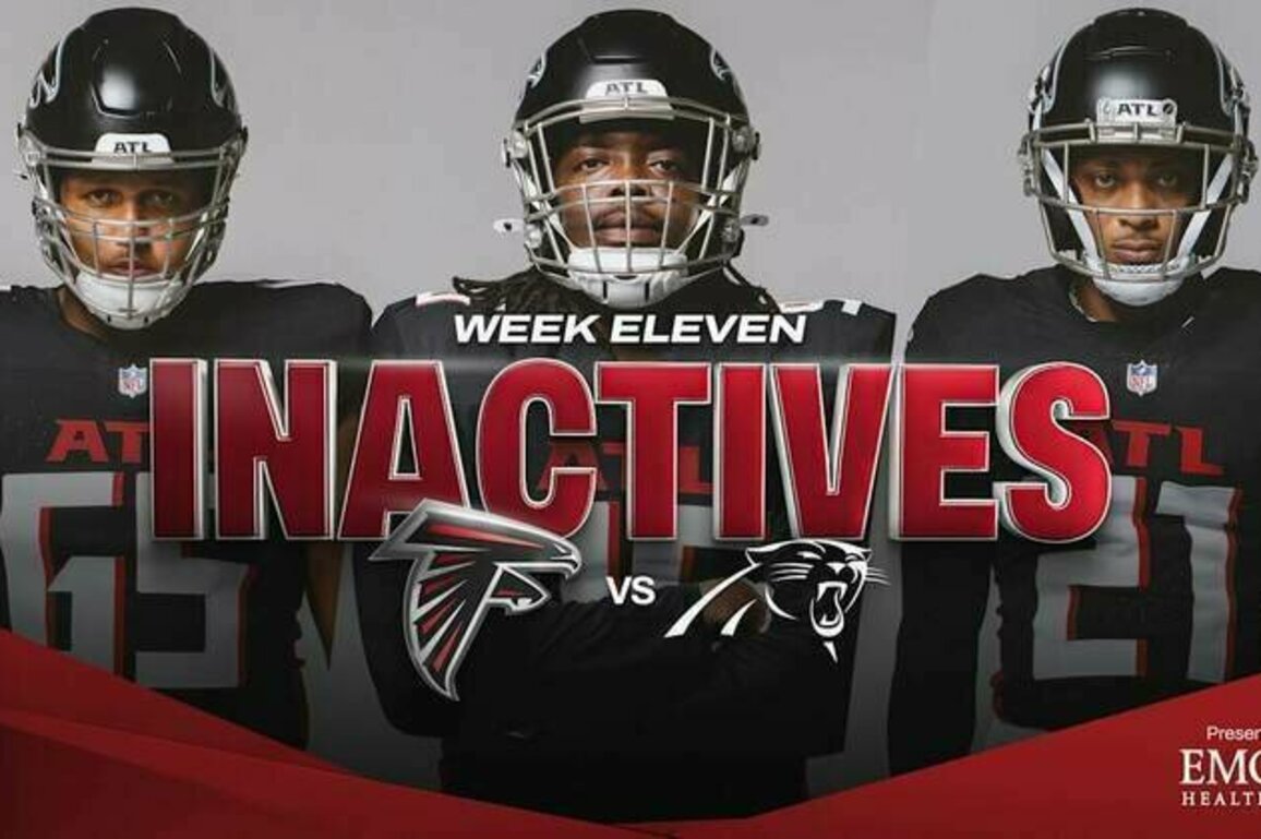 Atlanta Falcons Week 11 inactives vs. Carolina Panthers