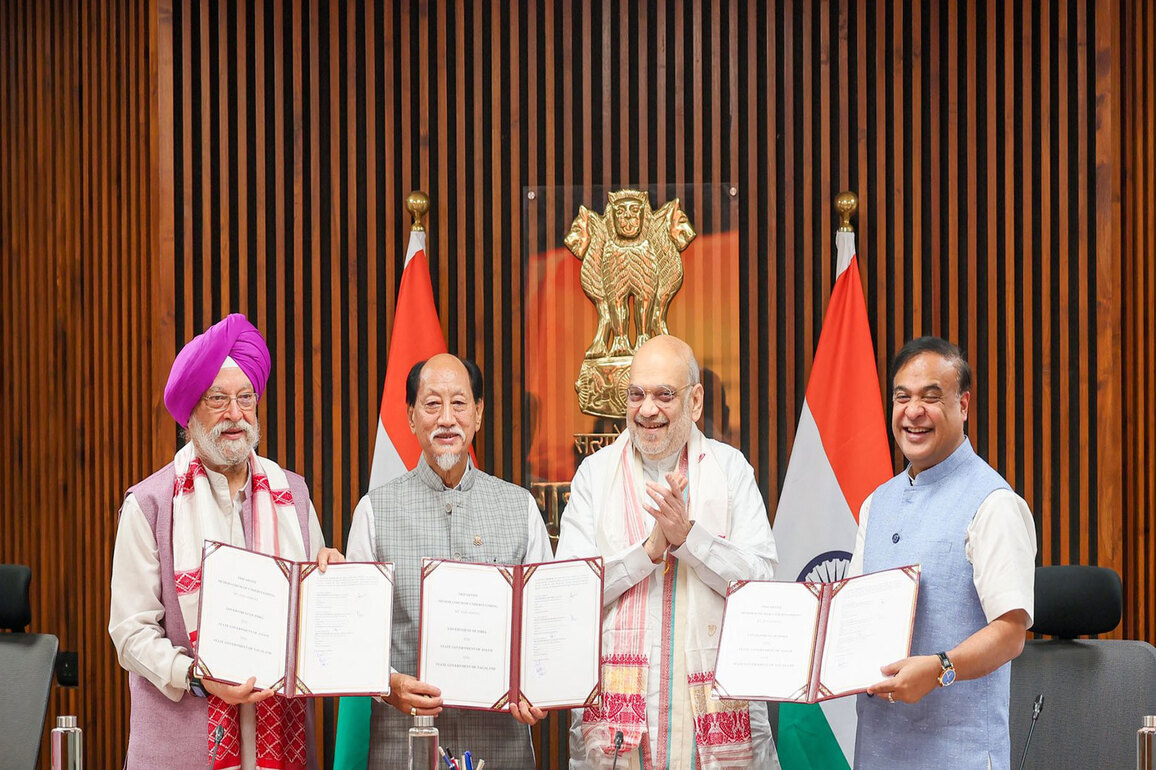 "Both states give up disputes to realise Modi Ji's energy vision": Amit Shah hails Centre, Assam, Nagaland tripartite MoU