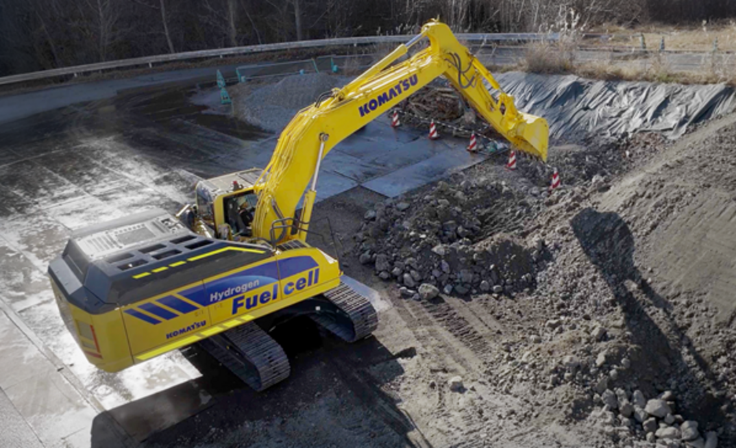 Komatsu's hydrogen powered excavator 