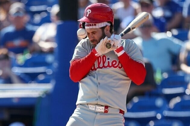 Phillies' Bryce Harper, plunked on arm, should be OK